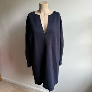 Ann Mashburn Navy Cotton Long Sleeve Dress
